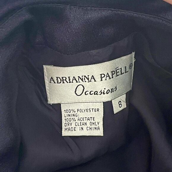Adrianna Papell Occasions Maxi Formal Dress 8 Mother of the Bride Special Navy - Picture 8 of 10